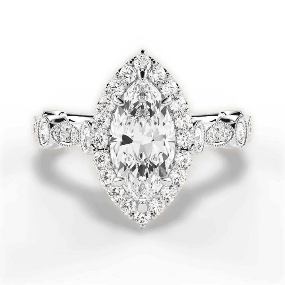 14kt White Gold/18kt White Gold/Platinum/marquise/top
