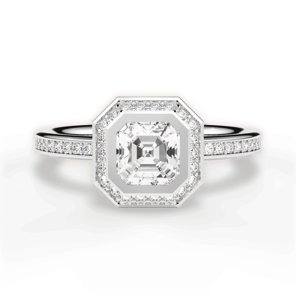 14kt White Gold/18kt White Gold/Platinum/asscher/top