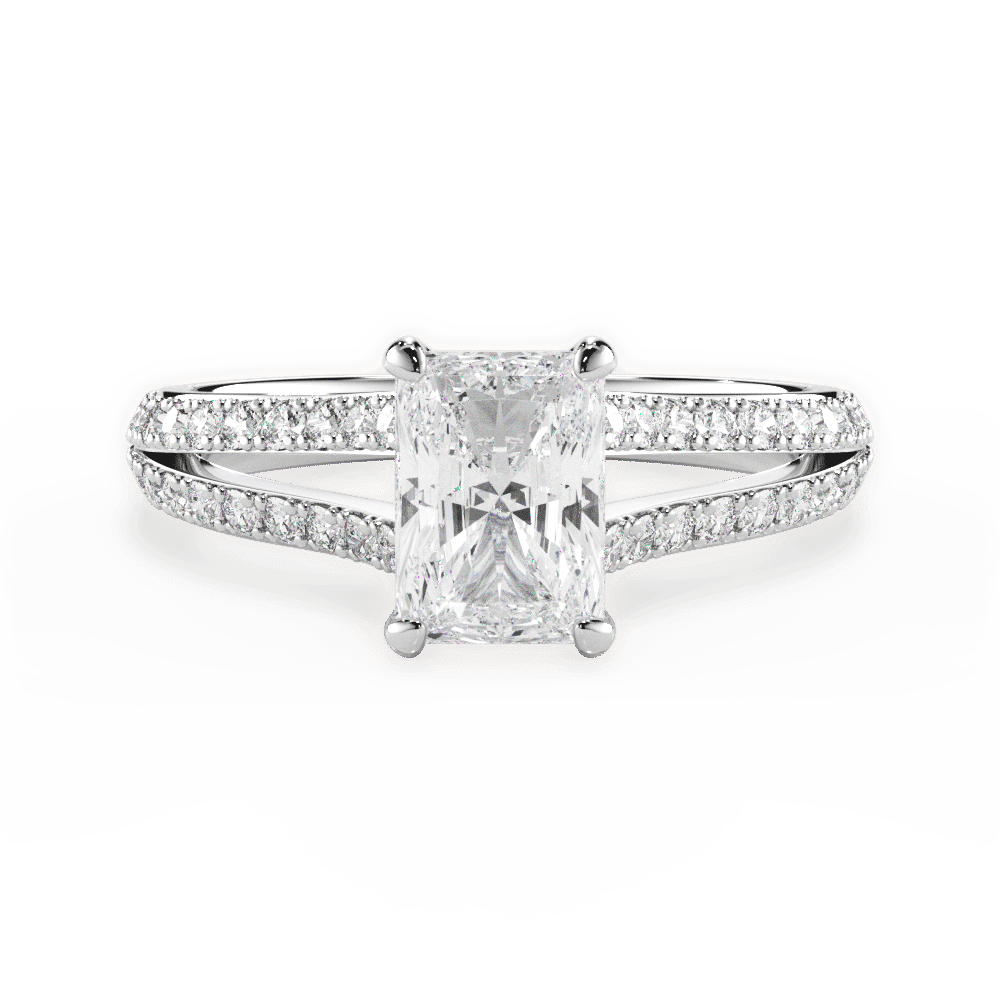 14kt White Gold/18kt White Gold/Platinum/radiant/top