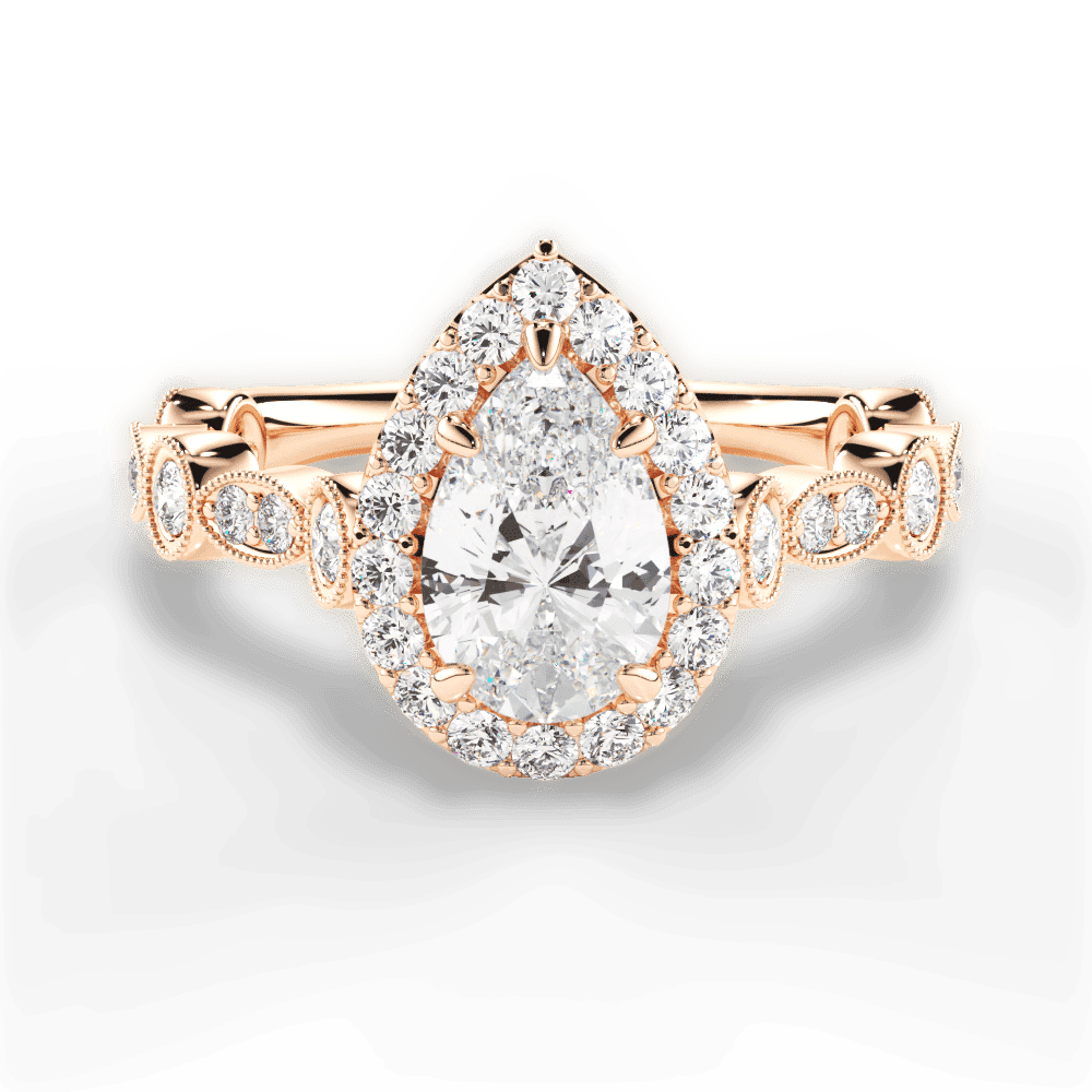 14kt Rose Gold/18kt Rose Gold/pear/top