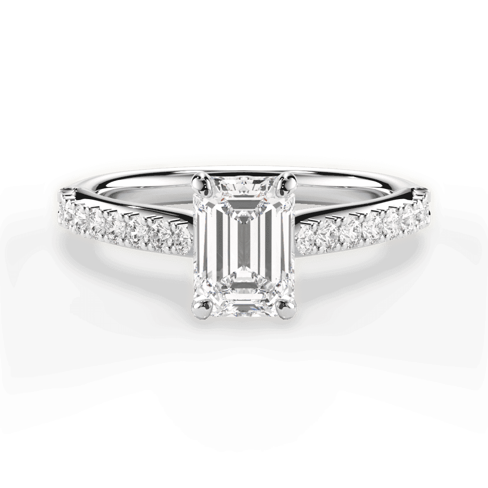 14kt White Gold/18kt White Gold/Platinum/emerald/top