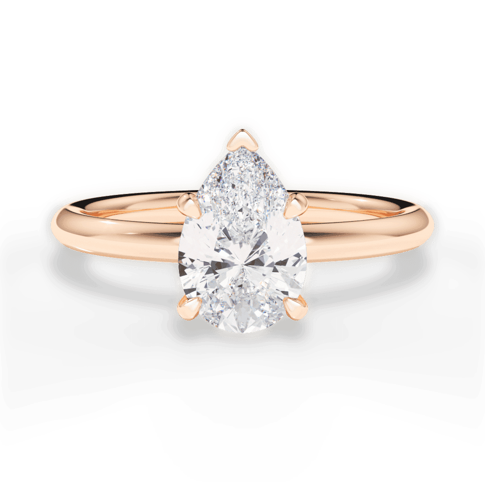 14kt Rose Gold/18kt Rose Gold/pear/top