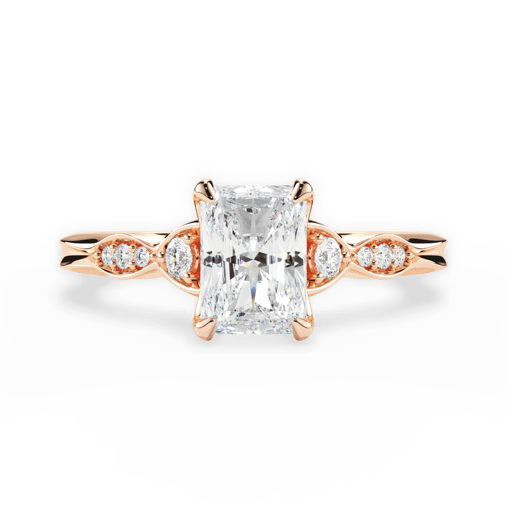 14kt Rose Gold/18kt Rose Gold/radiant/top