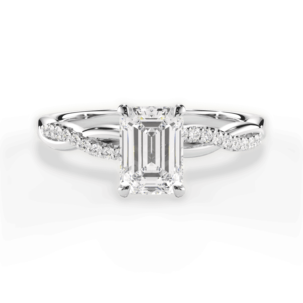 14kt White Gold/18kt White Gold/Platinum/emerald/top