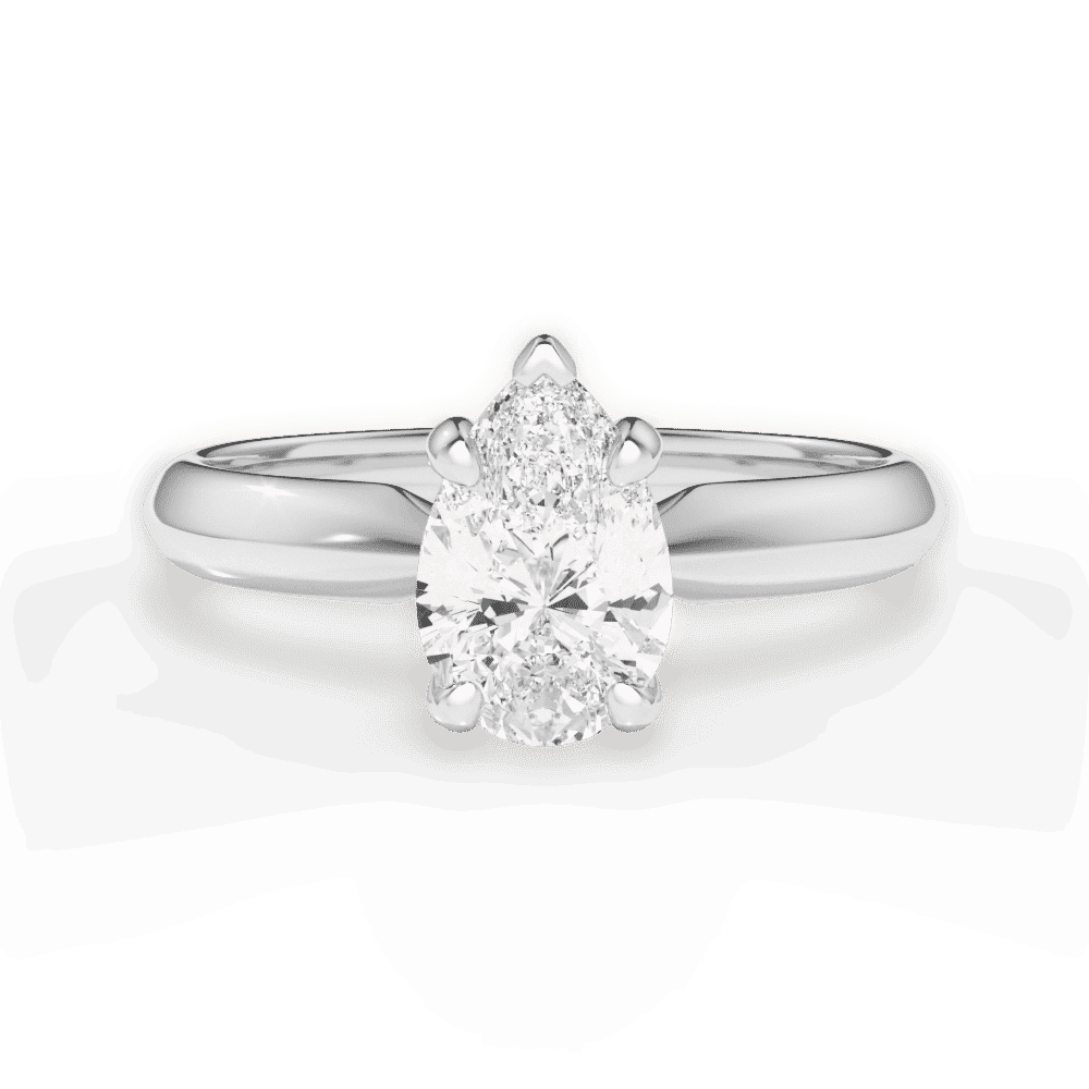 14kt White Gold/18kt White Gold/Platinum/pear/top