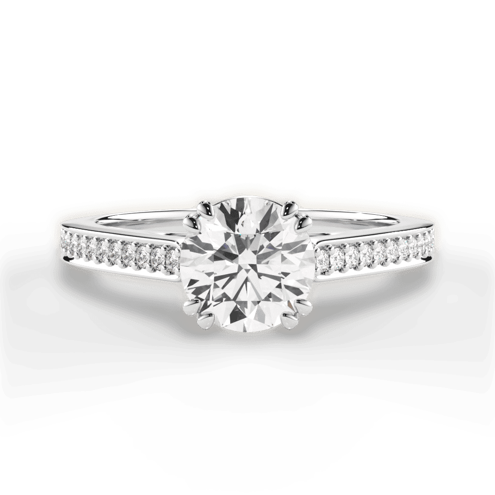 14kt White Gold/18kt White Gold/Platinum/round/top