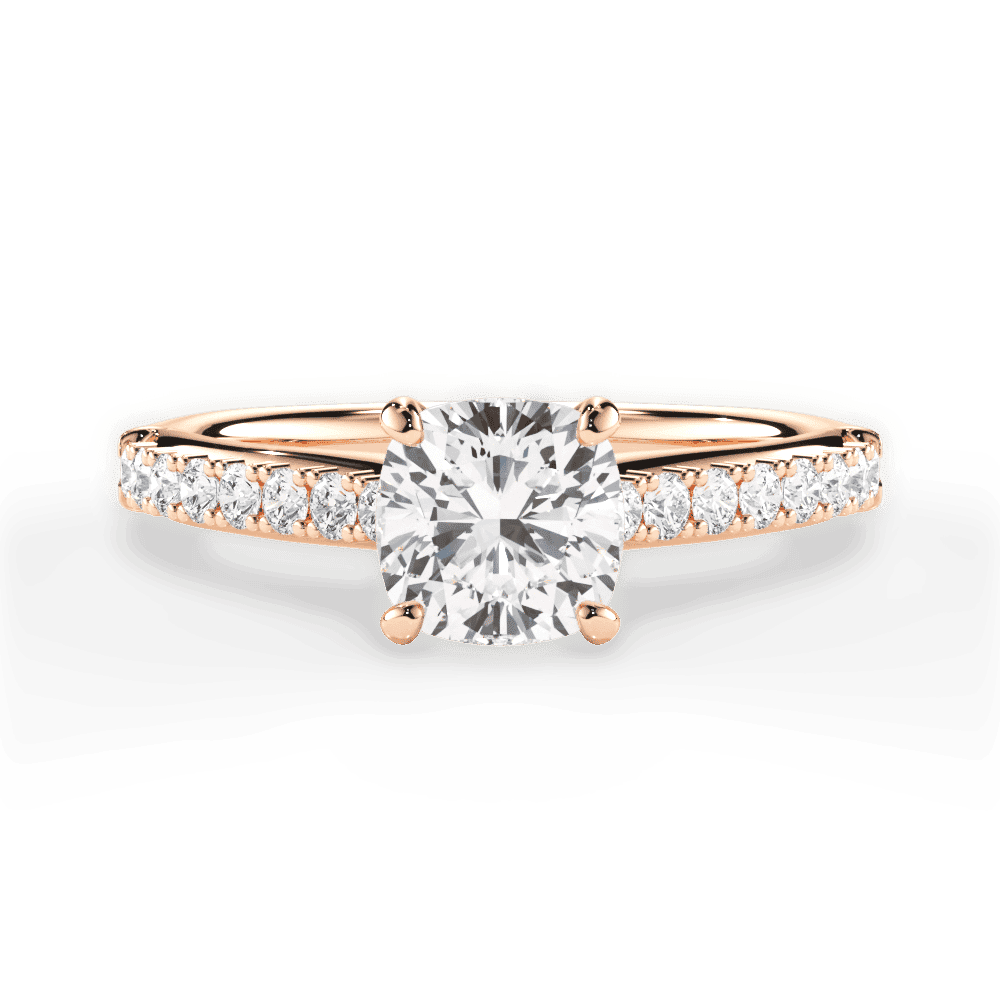 14kt Rose Gold/18kt Rose Gold/cushion/top