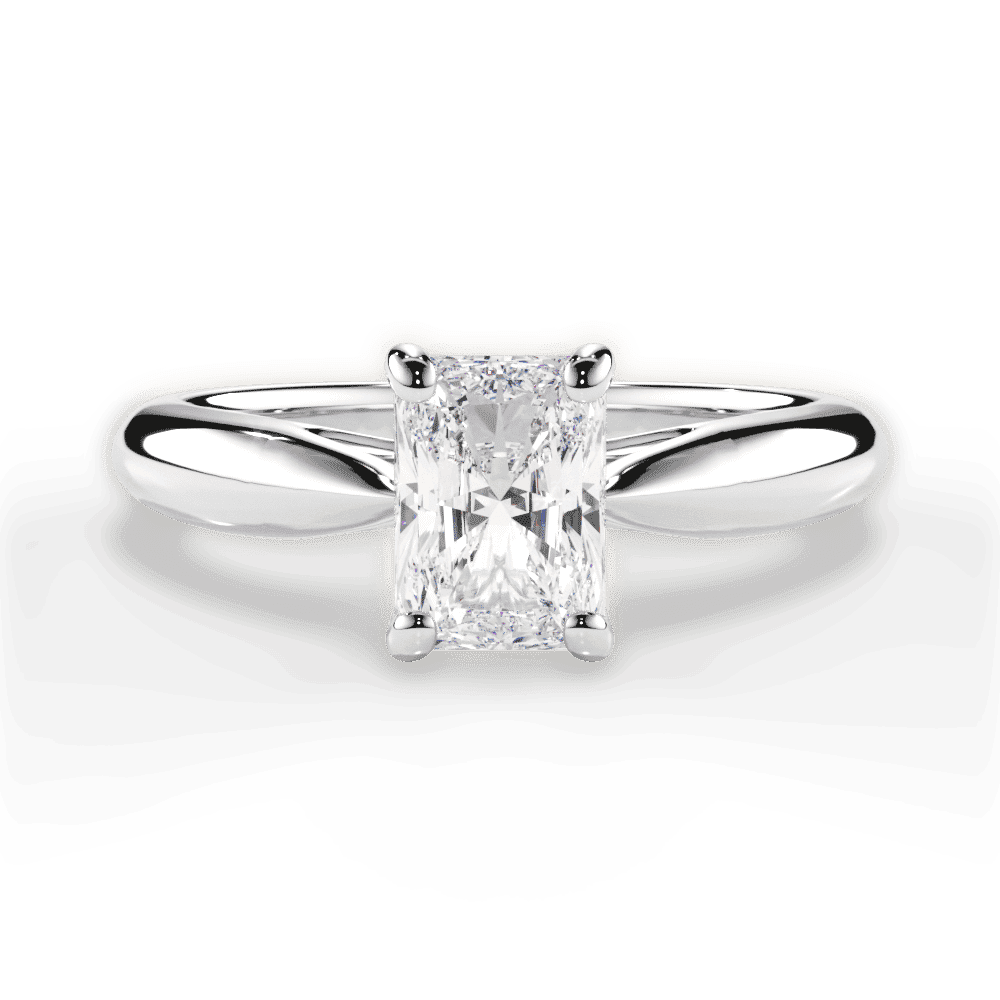 14kt White Gold/18kt White Gold/Platinum/radiant/top