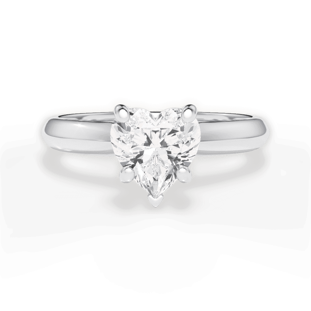14kt White Gold/18kt White Gold/Platinum/heart/top