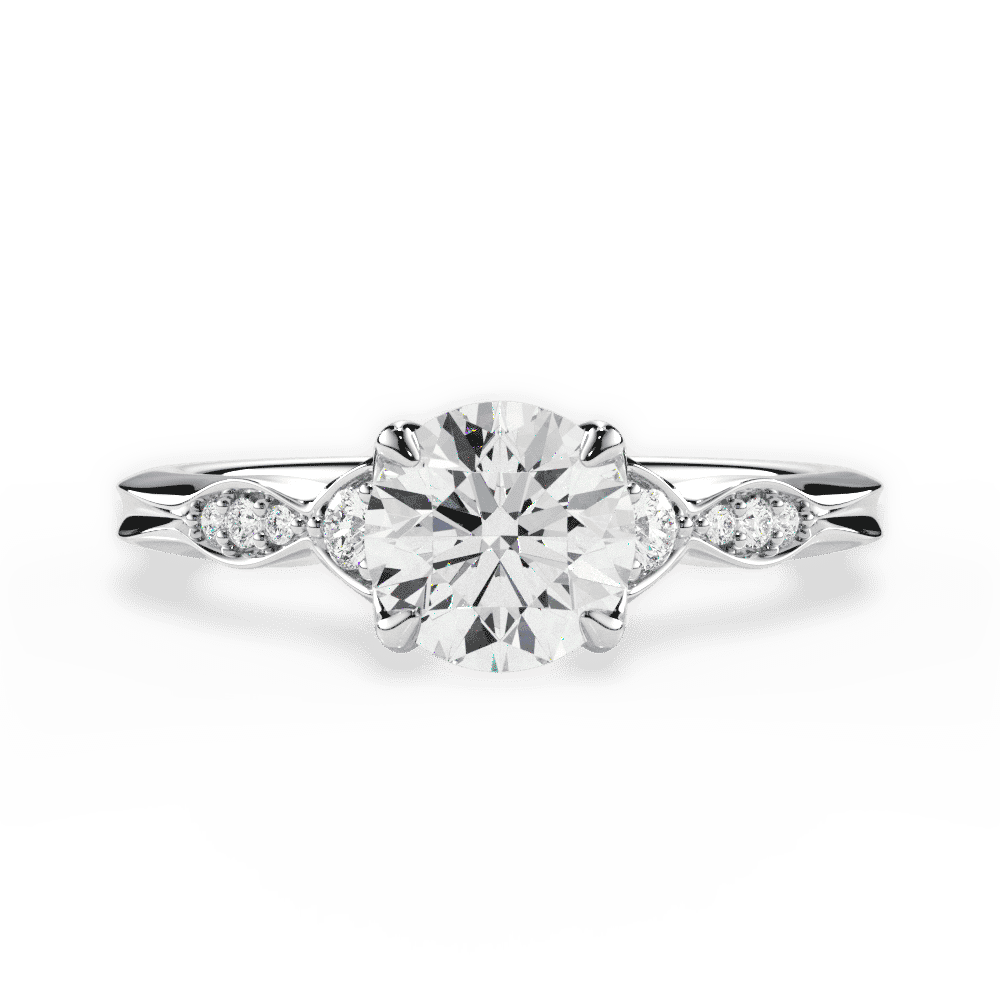 14kt White Gold/18kt White Gold/Platinum/round/top