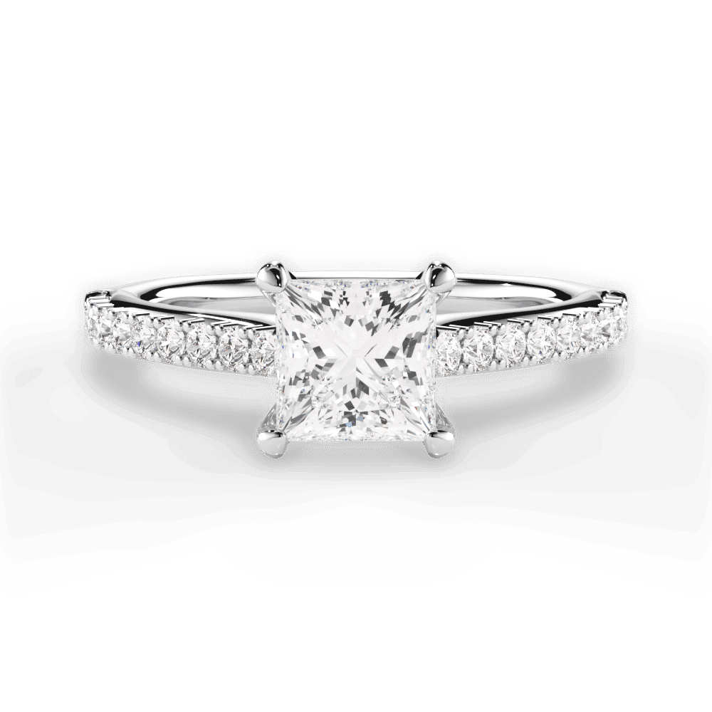 14kt White Gold/18kt White Gold/Platinum/princess/top