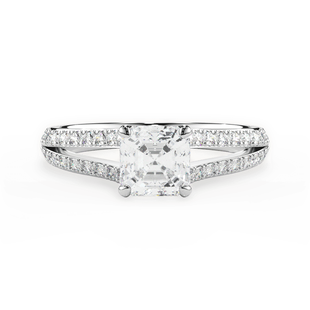 14kt White Gold/18kt White Gold/Platinum/asscher/top