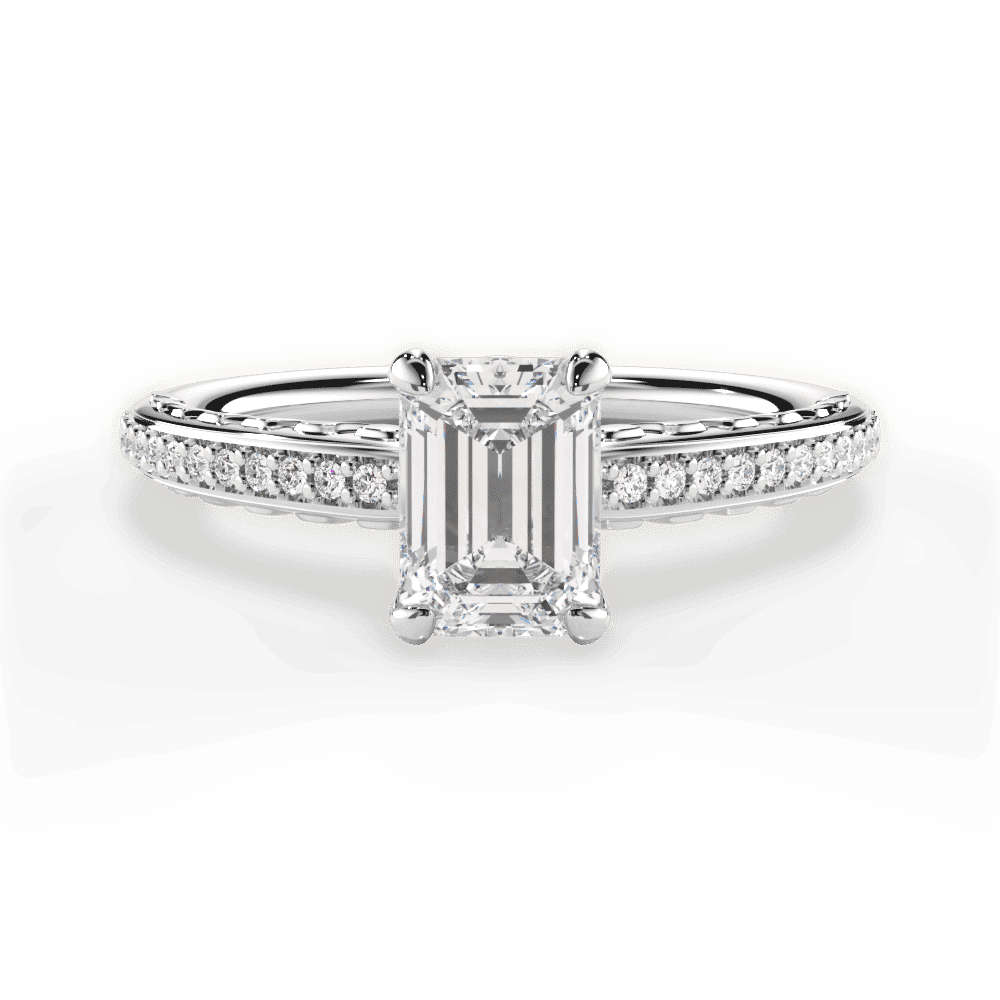 14kt White Gold/18kt White Gold/Platinum/emerald/top