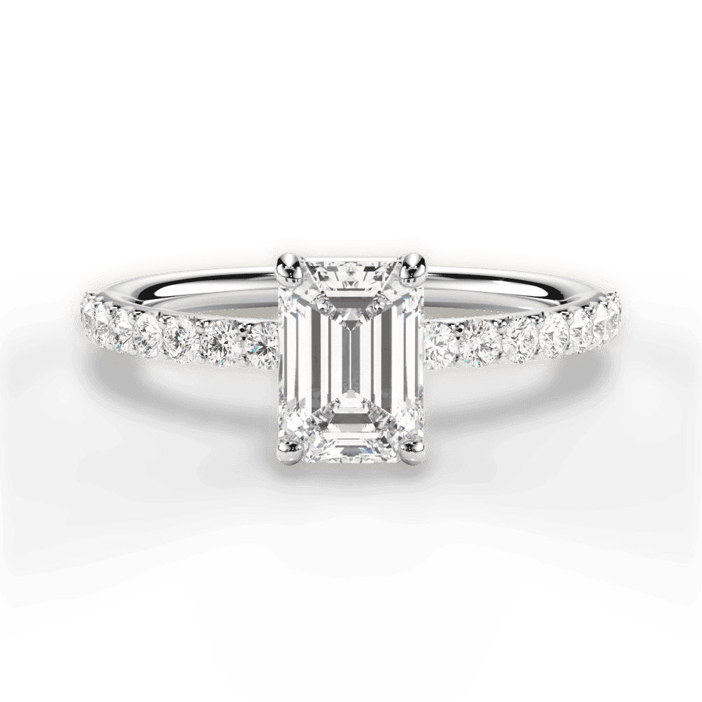 14kt White Gold/18kt White Gold/Platinum/emerald/top