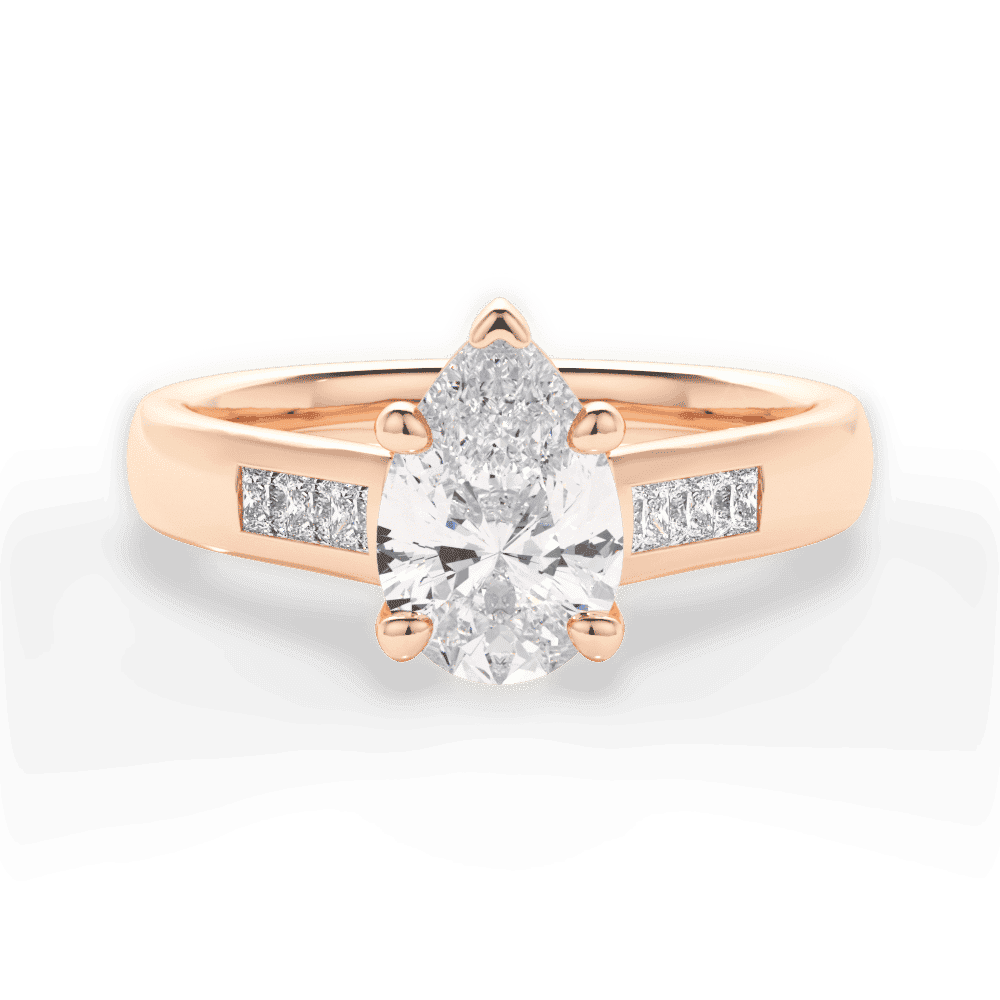 14kt Rose Gold/18kt Rose Gold/pear/top