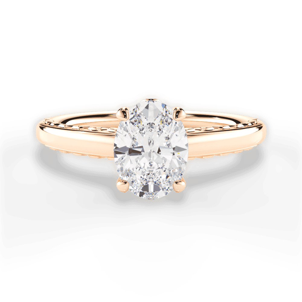 14kt Rose Gold/18kt Rose Gold/oval/top