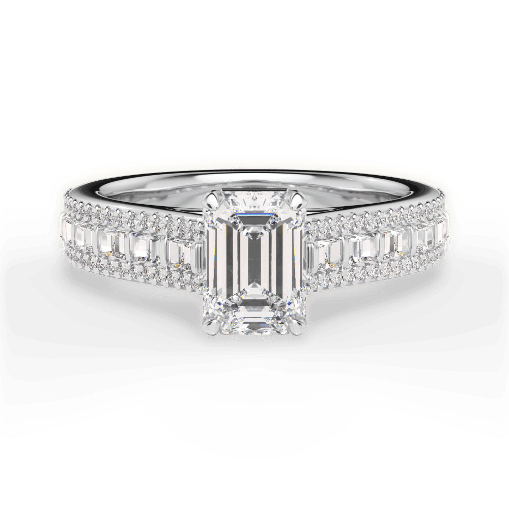 14kt White Gold/18kt White Gold/Platinum/emerald/top