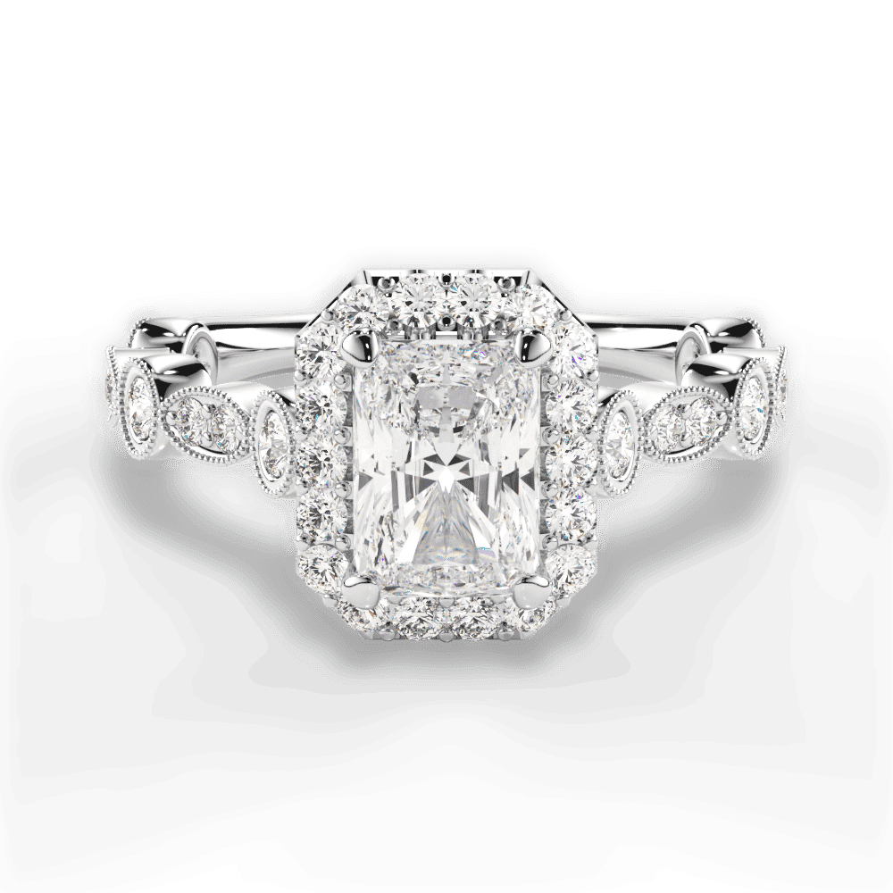 14kt White Gold/18kt White Gold/Platinum/radiant/top