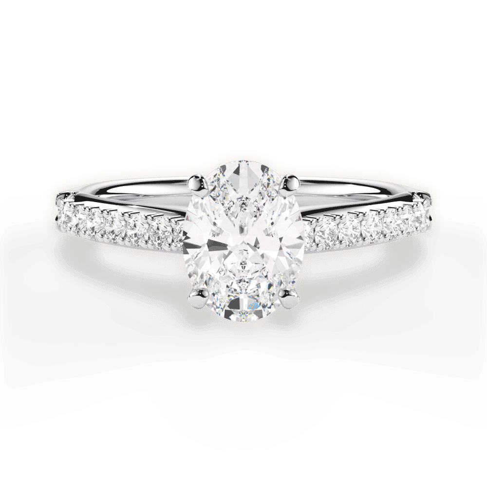 14kt White Gold/18kt White Gold/Platinum/oval/top