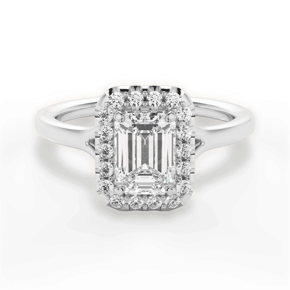 14kt White Gold/18kt White Gold/Platinum/emerald/top