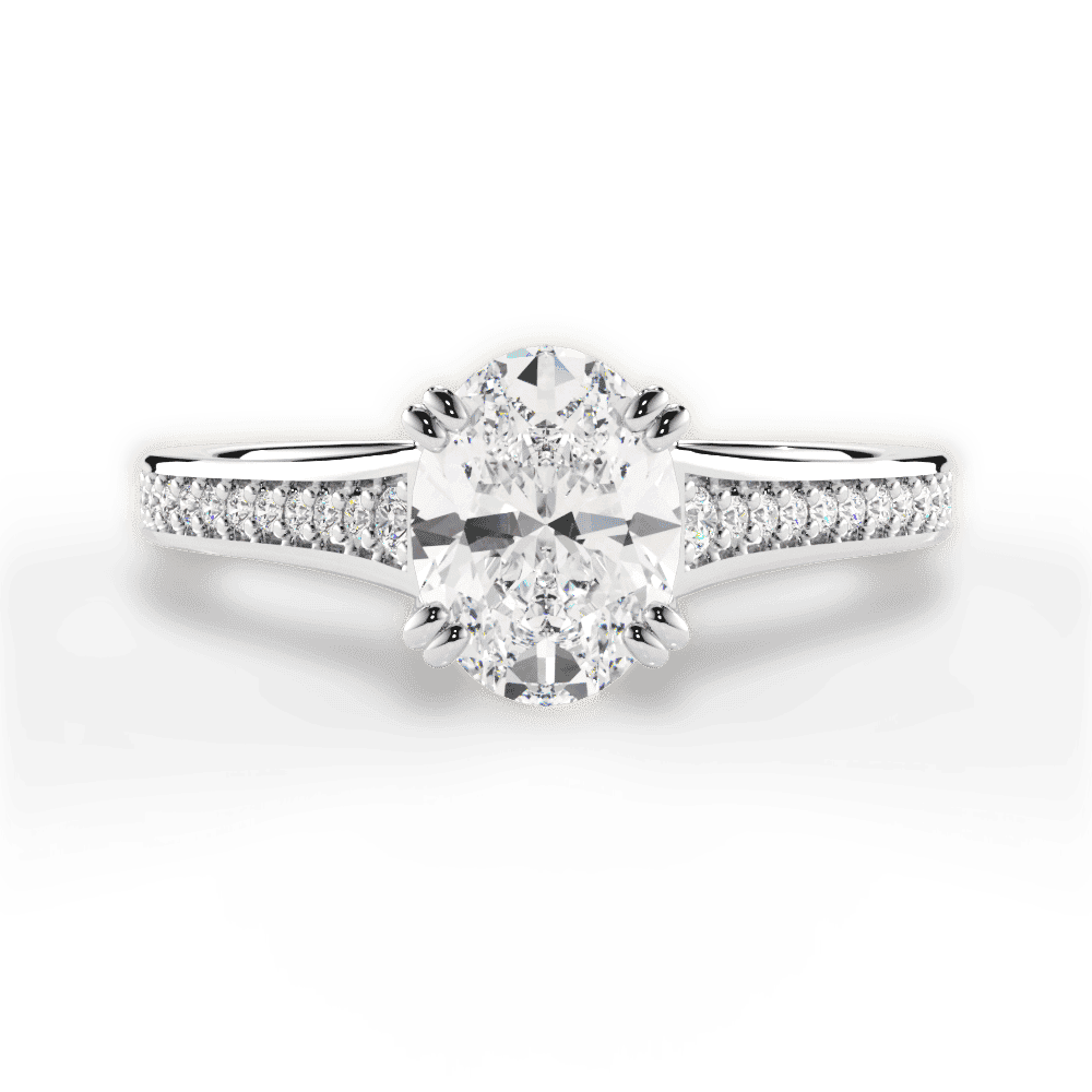 14kt White Gold/18kt White Gold/Platinum/oval/top