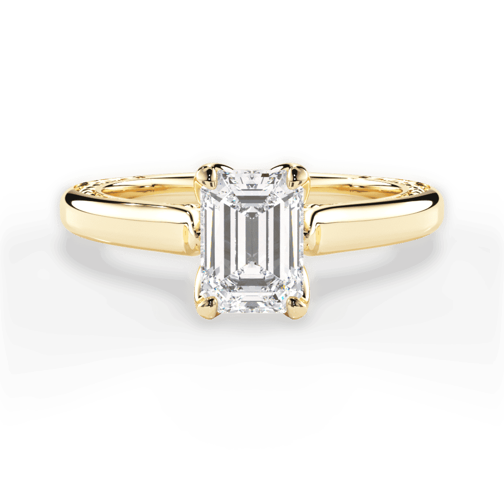 14kt Yellow Gold/18kt Yellow Gold/emerald/top