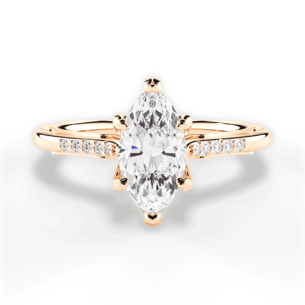 14kt Rose Gold/18kt Rose Gold/marquise/top