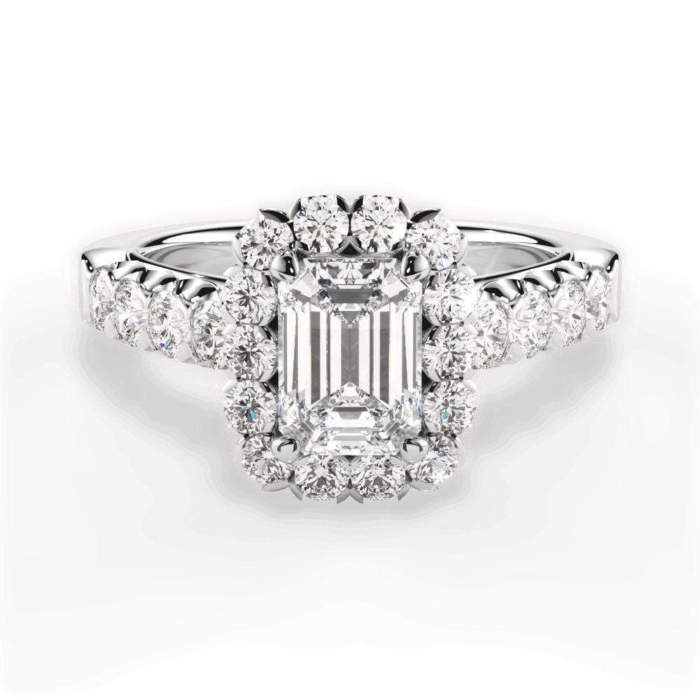14kt White Gold/18kt White Gold/Platinum/emerald/top