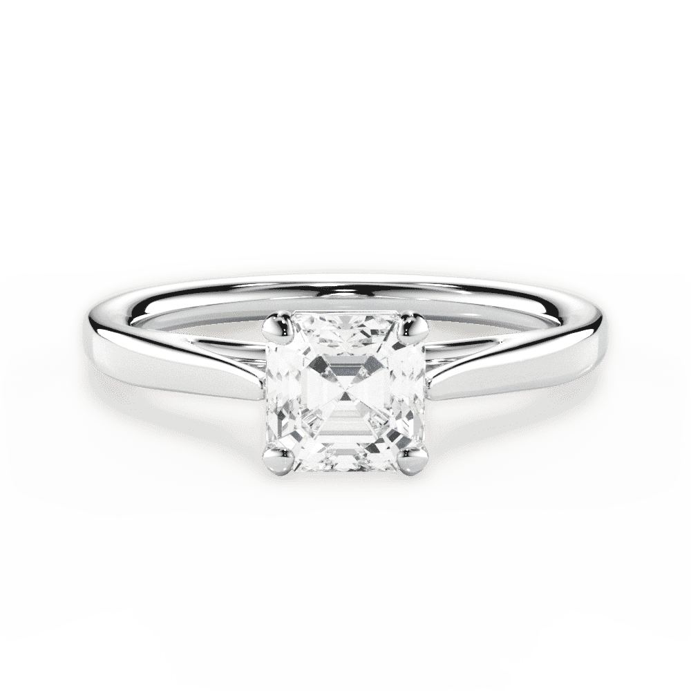 14kt White Gold/18kt White Gold/Platinum/asscher/top