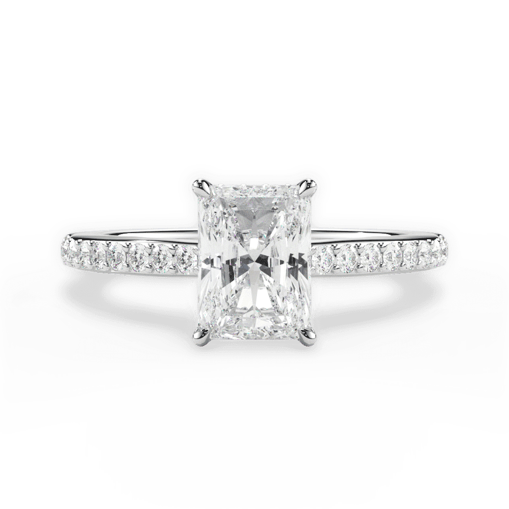 14kt White Gold/18kt White Gold/Platinum/radiant/top