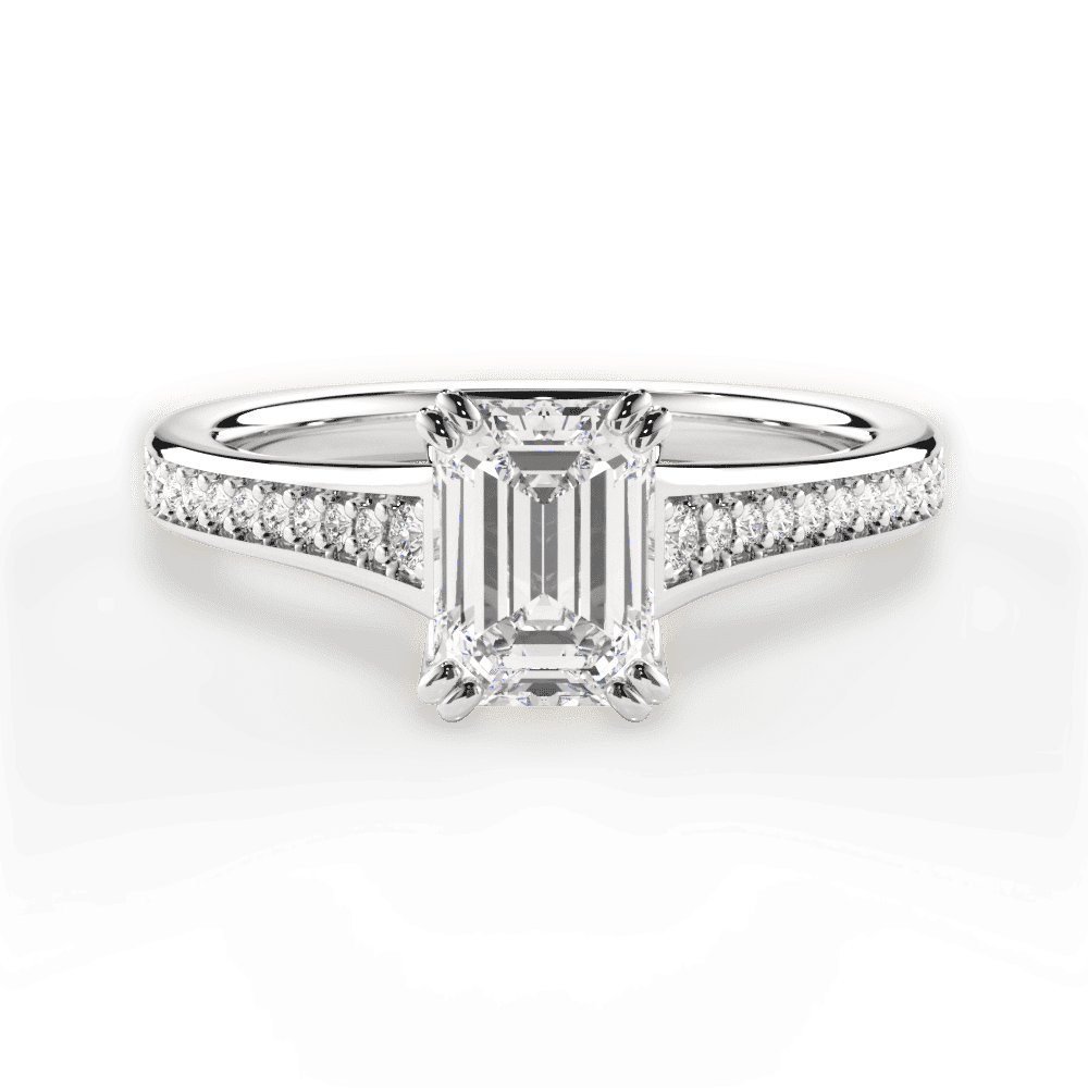 14kt White Gold/18kt White Gold/Platinum/emerald/top