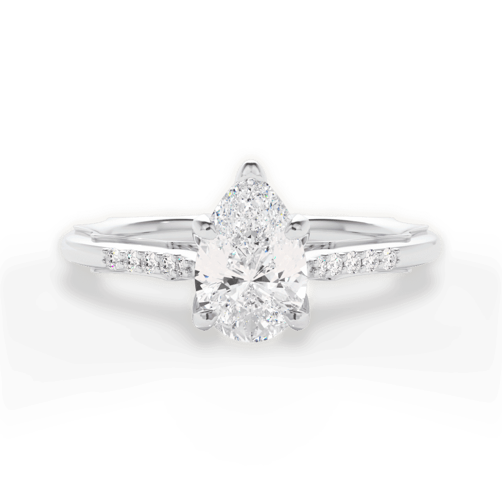 14kt White Gold/18kt White Gold/Platinum/pear/top