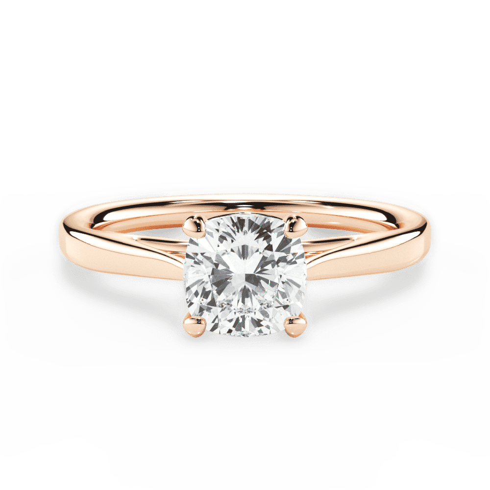 14kt Rose Gold/18kt Rose Gold/cushion/top