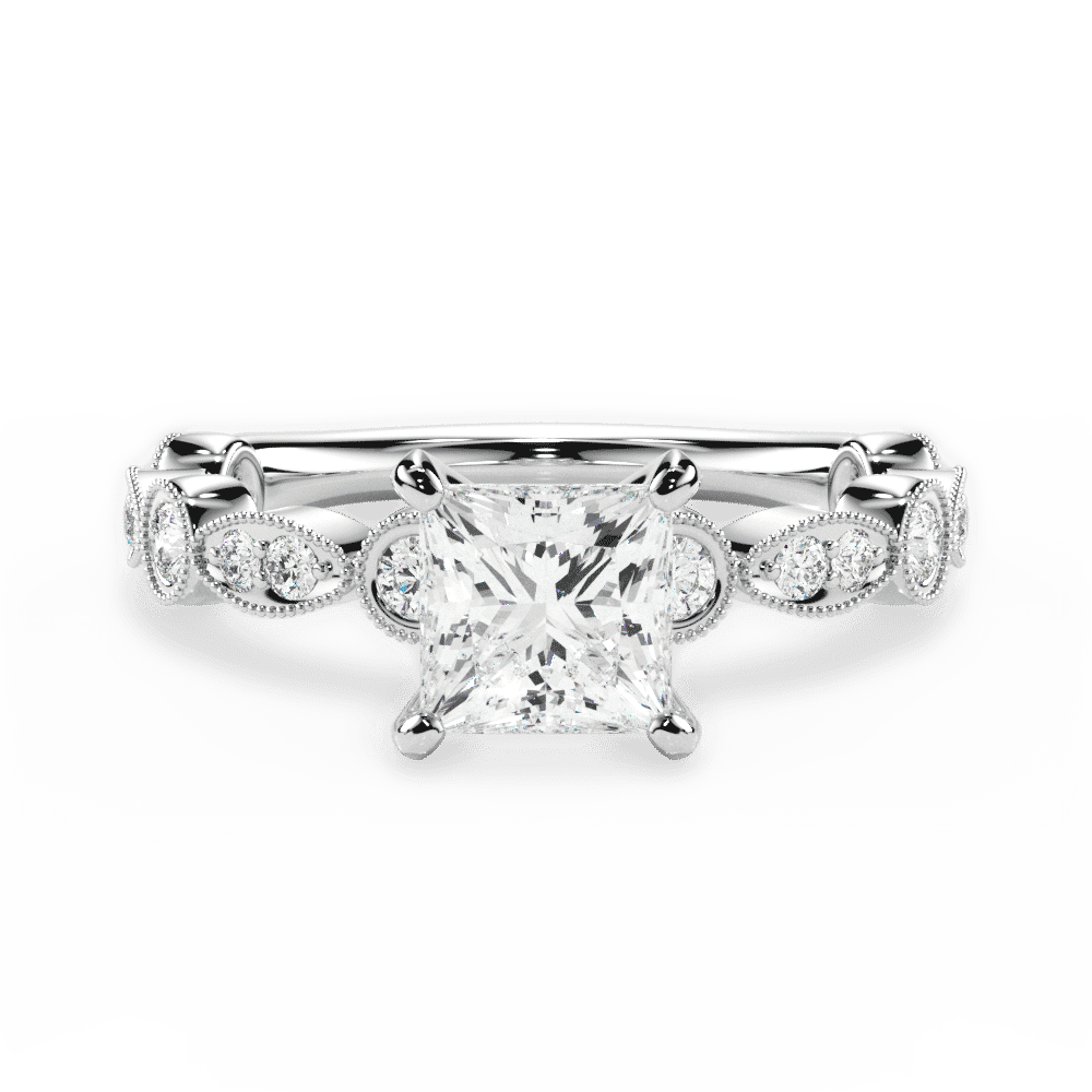 14kt White Gold/18kt White Gold/Platinum/princess/top