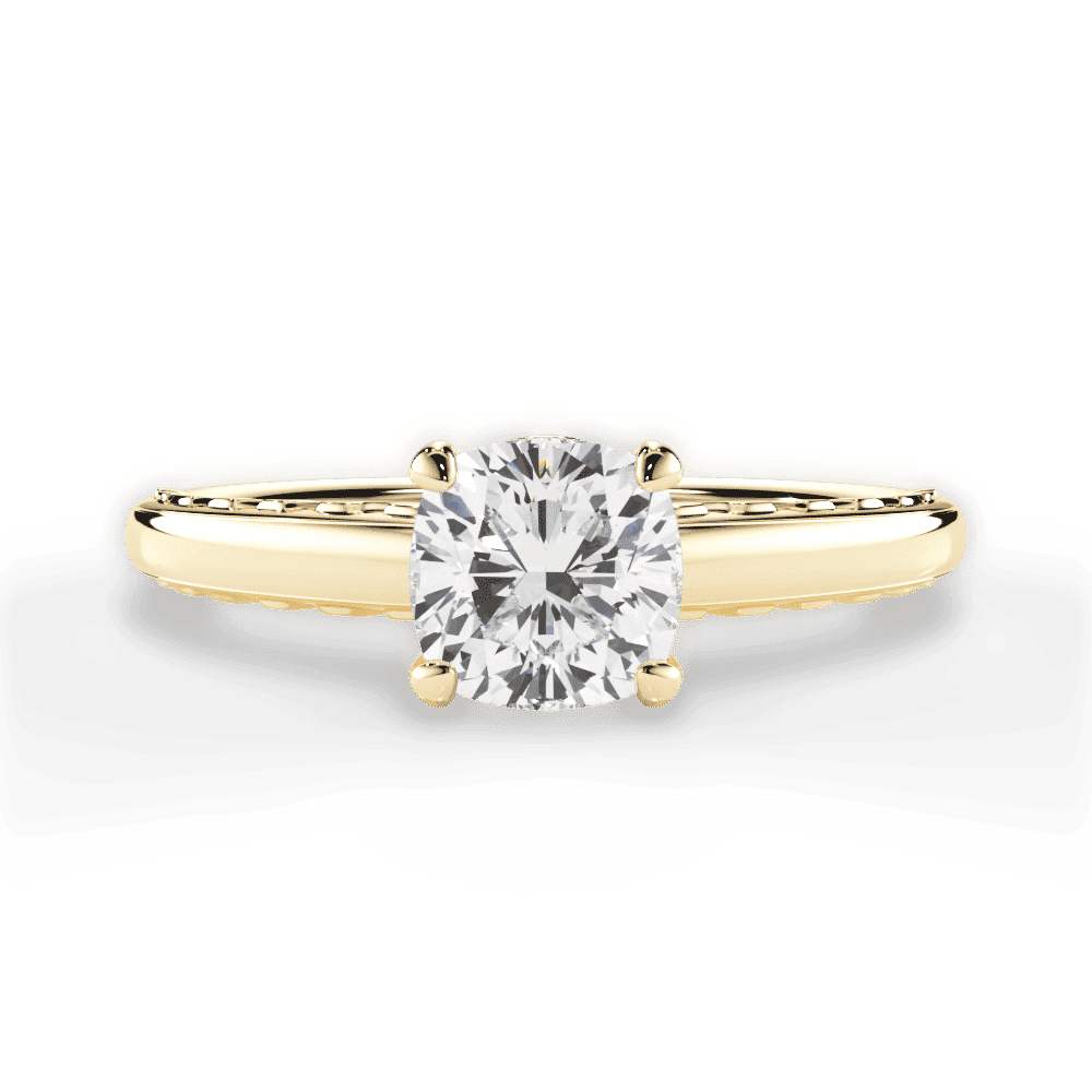 14kt Yellow Gold/18kt Yellow Gold/cushion/top