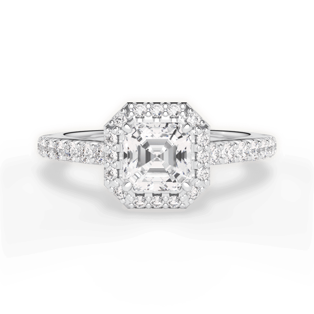 14kt White Gold/18kt White Gold/Platinum/asscher/top