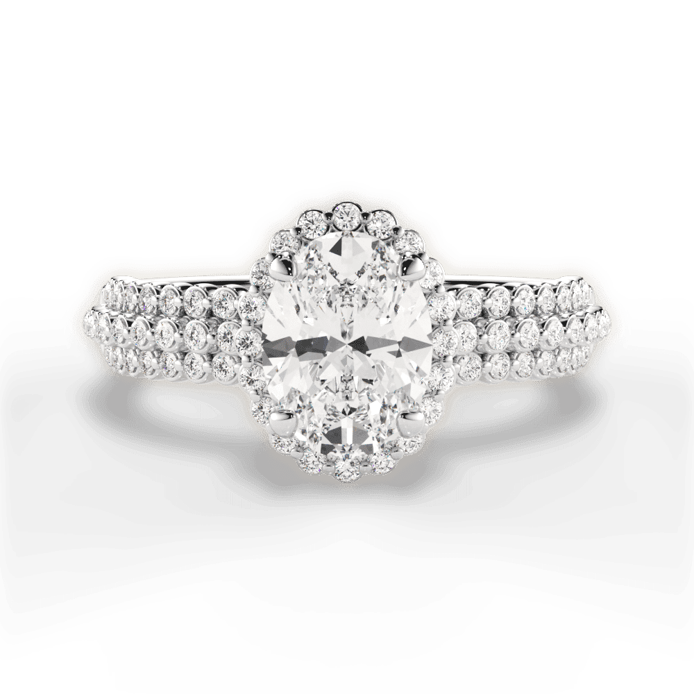 14kt White Gold/18kt White Gold/Platinum/oval/top