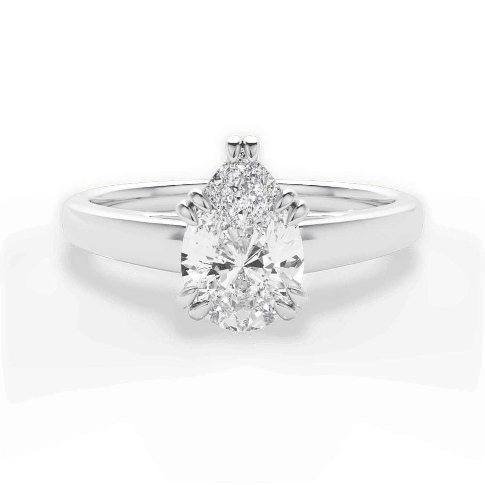 14kt White Gold/18kt White Gold/Platinum/pear/top