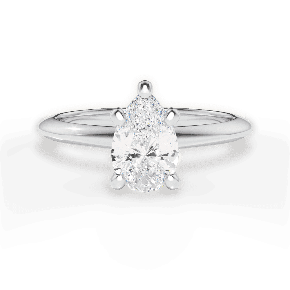 14kt White Gold/18kt White Gold/Platinum/pear/top