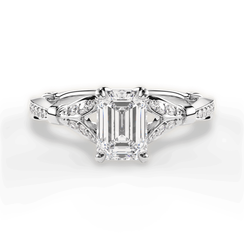14kt White Gold/18kt White Gold/Platinum/emerald/top