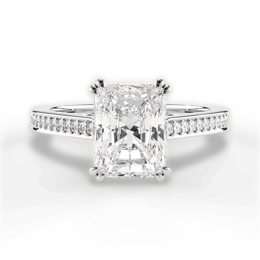 14kt White Gold/18kt White Gold/Platinum/radiant/top