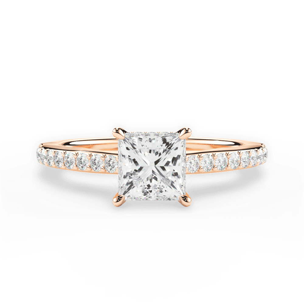 14kt Rose Gold/18kt Rose Gold/princess/top