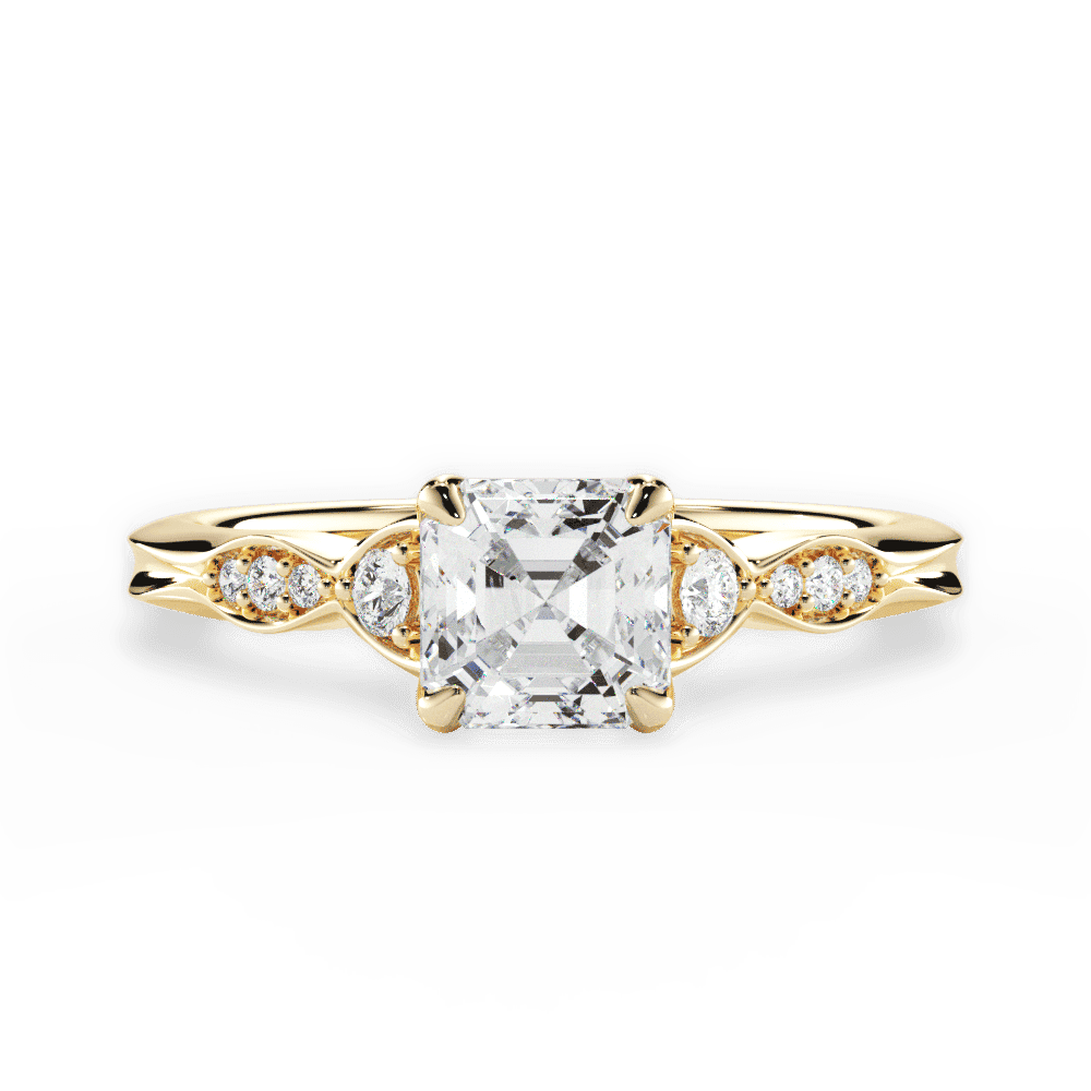 14kt Yellow Gold/18kt Yellow Gold/asscher/top