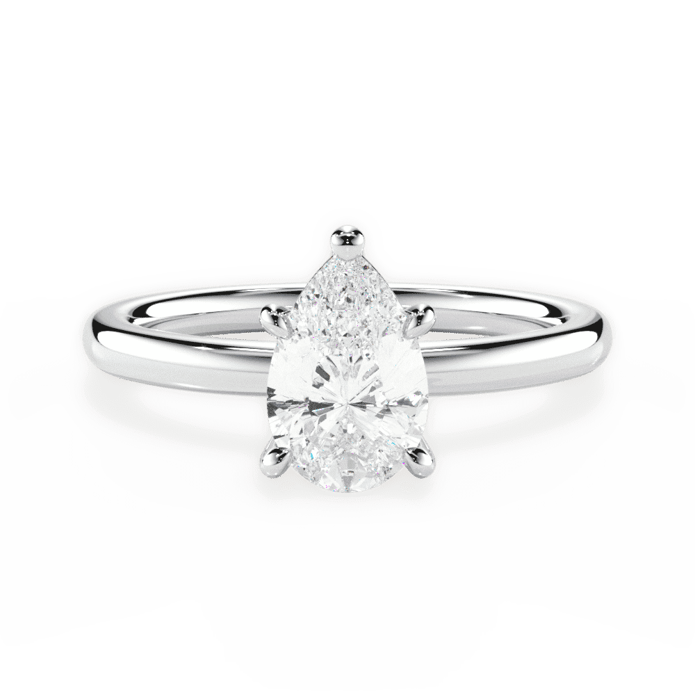 14kt White Gold/18kt White Gold/Platinum/pear/top