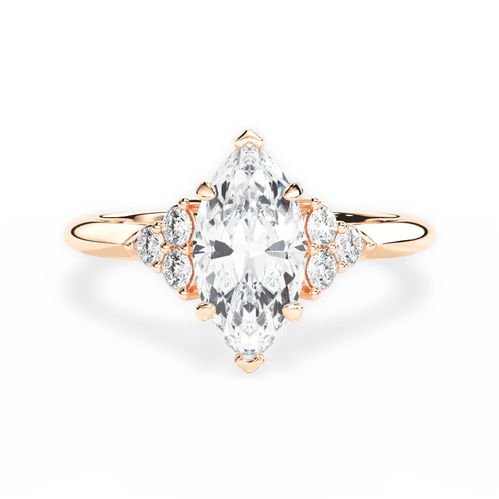 14kt Rose Gold/18kt Rose Gold/marquise/top