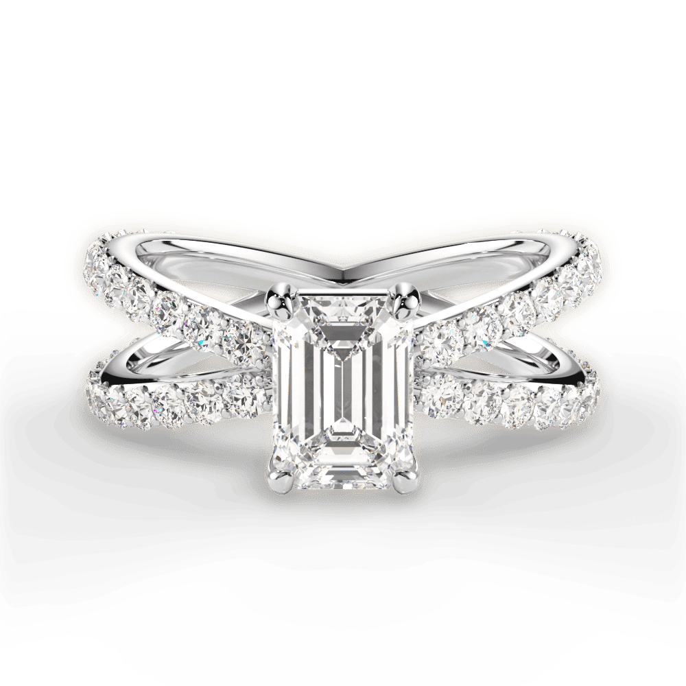 14kt White Gold/18kt White Gold/Platinum/emerald/top