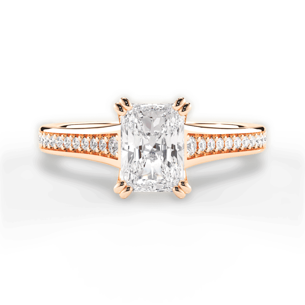 14kt Rose Gold/18kt Rose Gold/radiant/top
