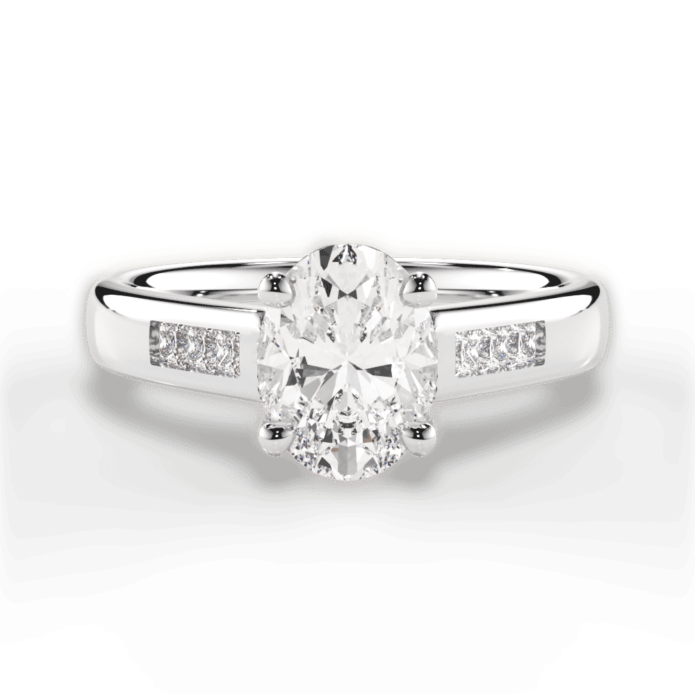 14kt White Gold/18kt White Gold/Platinum/oval/top