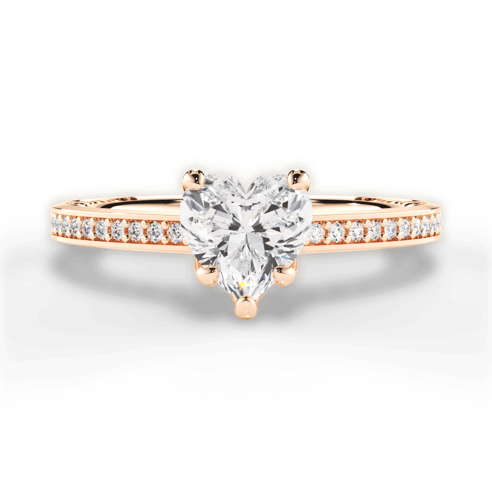 14kt Rose Gold/18kt Rose Gold/heart/top