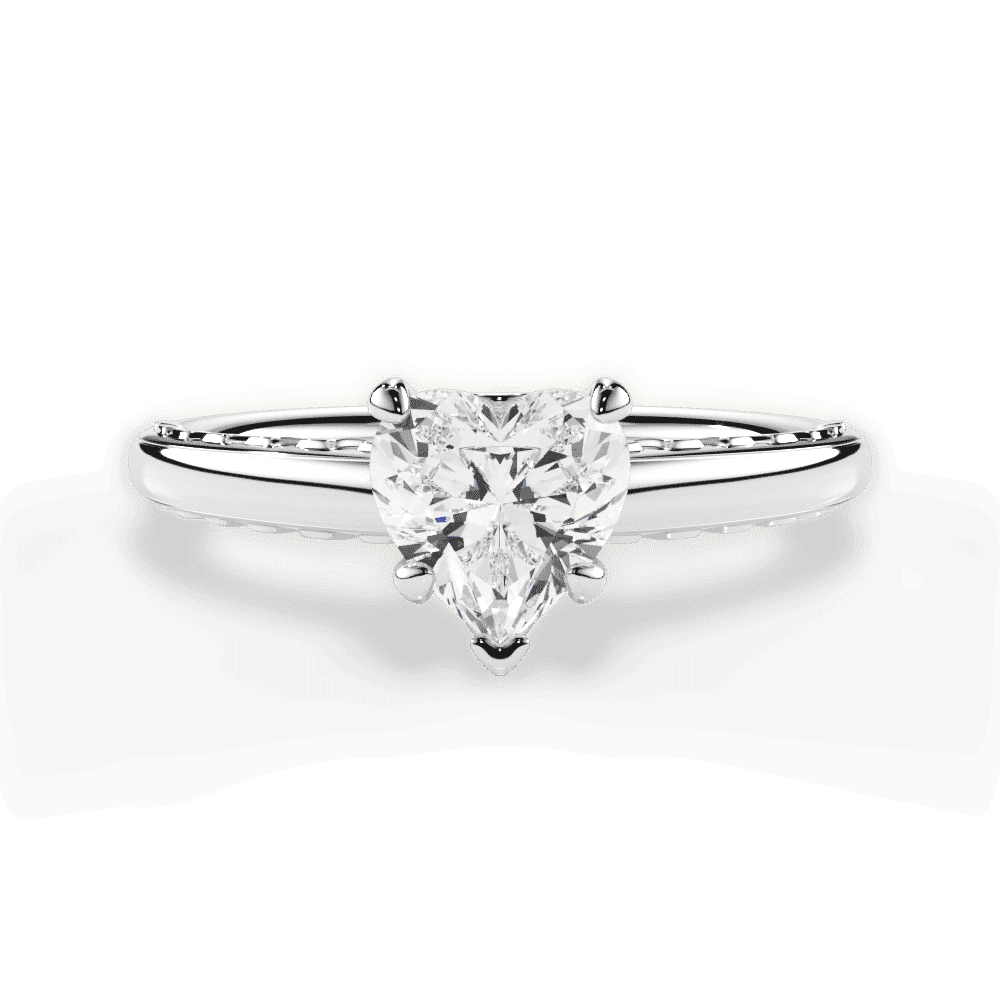 14kt White Gold/18kt White Gold/Platinum/heart/top